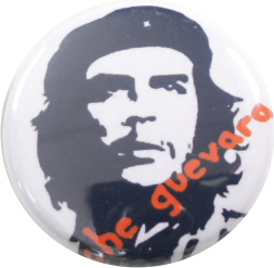 weißer Che Guevara Button - zum Schließen ins Bild klicken